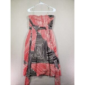 We Vera Dress Womens 4 Stretch Zipper Flowy Strapless Polyester Lined